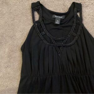 Black Beaded Sleeveless Babydoll dress